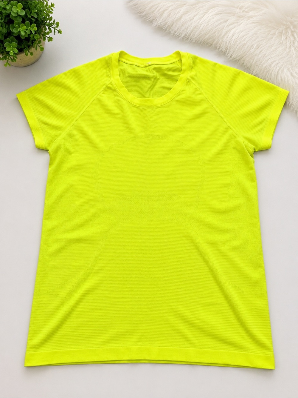 lululemon athletica Neon Yellow Short Sleeve Athletic Top